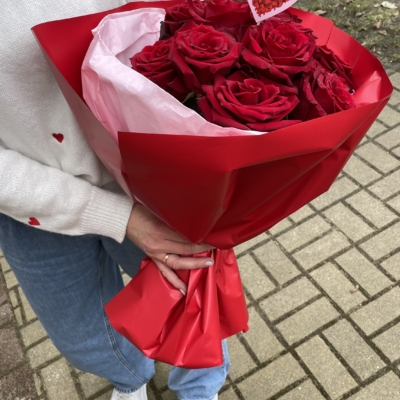 Bukiet z 9 czerwonych róż